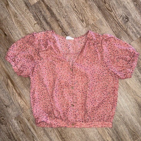 Sienna Sky • Button Front Short Sleeve Blouse - Picture 2 of 8